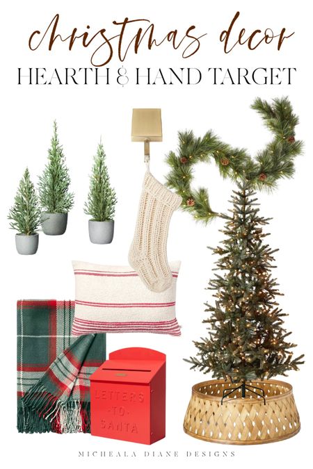 Hearth & Hand Holiday Decor. Target Christmas Decor. Artificial Christmas Tree, mini trees, tree collar, prelit garland. 

#LTKhome #LTKHoliday #LTKSeasonal