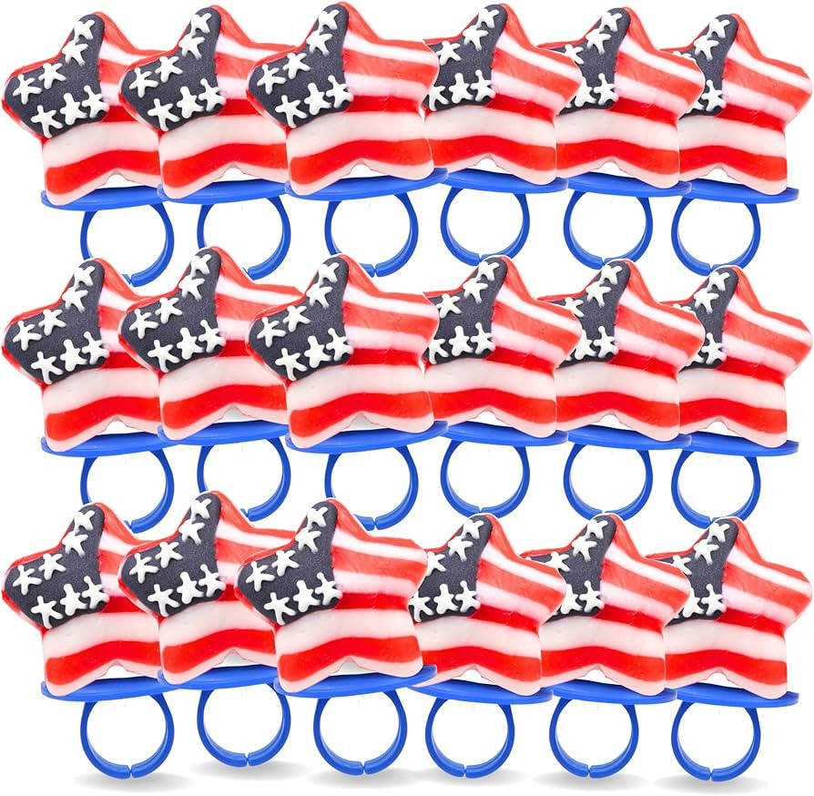 USA Red, White and Blue Candy, American Flag Star Suckers, 4th of July Treats, Individually Wrapp... | Amazon (US)