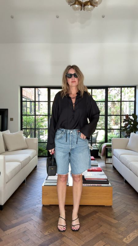 AD LouLou studio silk blouse + baggy shorts + sandals | summer outfit | weekend outfit SSENSE

#LTKstyletip #LTKfestival #LTKspring