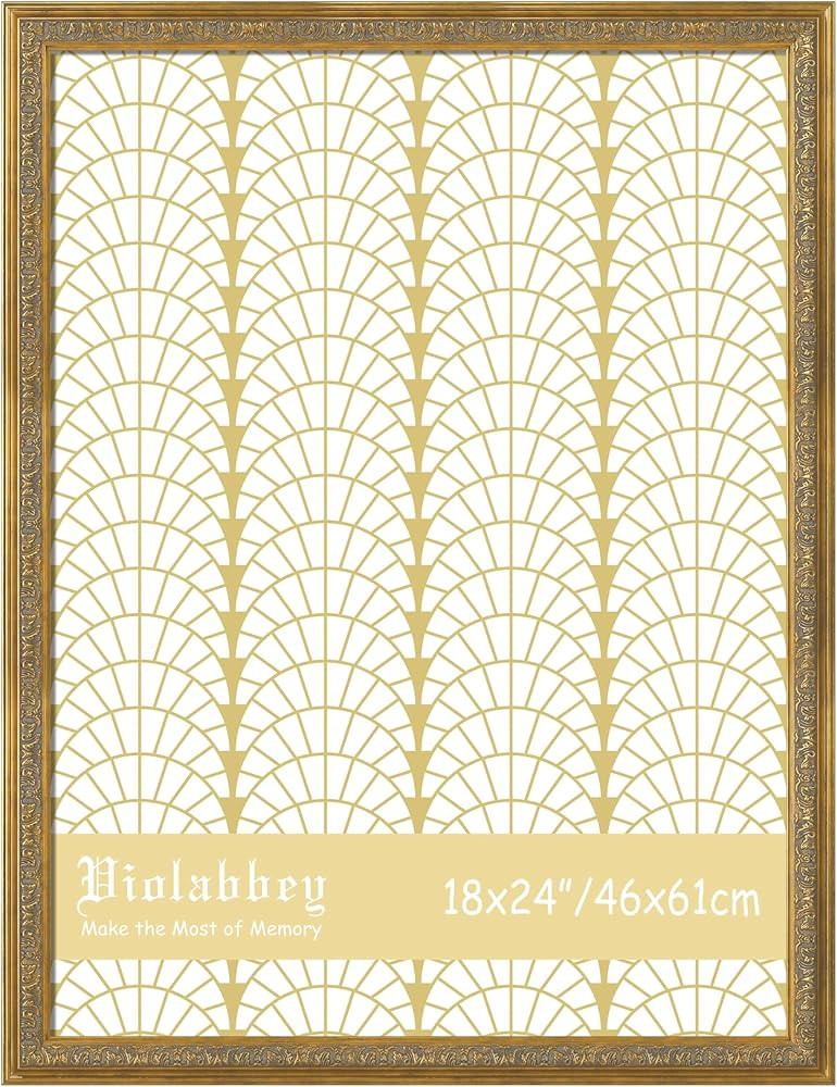 VIOLABBEY 18x24 Poster Frame Gold, Vintage Picture Photo Frames Ornate without Mat for Wall Hangi... | Amazon (US)