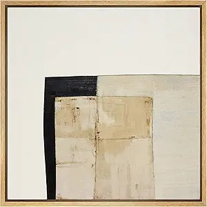 SIGNWIN Framed Canvas Print Wall Art Tan & Black Geometric Color Blocks Abstract Shapes Illustrat... | Amazon (US)