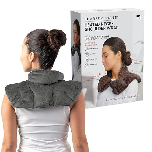 Sharper Image Heated Neck & Shoulder Wrap - Microwavable Warm & Cooling Plush Pad, Scented Aromat... | Amazon (US)