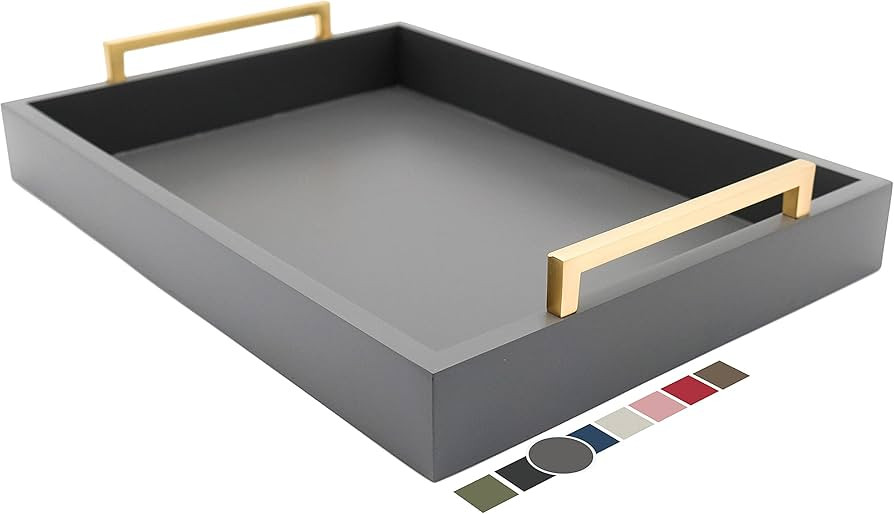 Montecito Home Decorative Coffee Table Tray - Ottoman Tray - Breakfast, Drinks, Liquor Serving Tr... | Amazon (US)