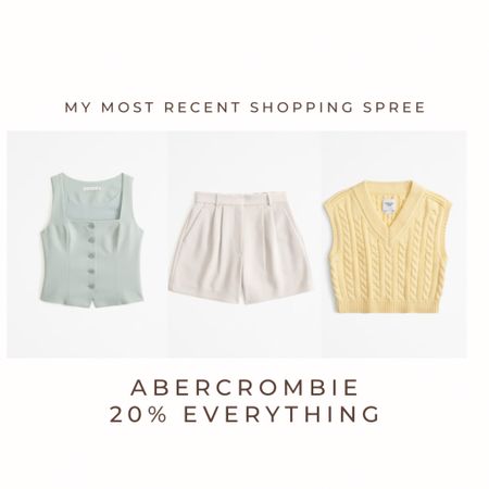 20% off spring styles! 
Abercrombie 
Spring outfit 
Vest 
Yellow 

#LTKSeasonal #LTKfindsunder50 #LTKfindsunder100