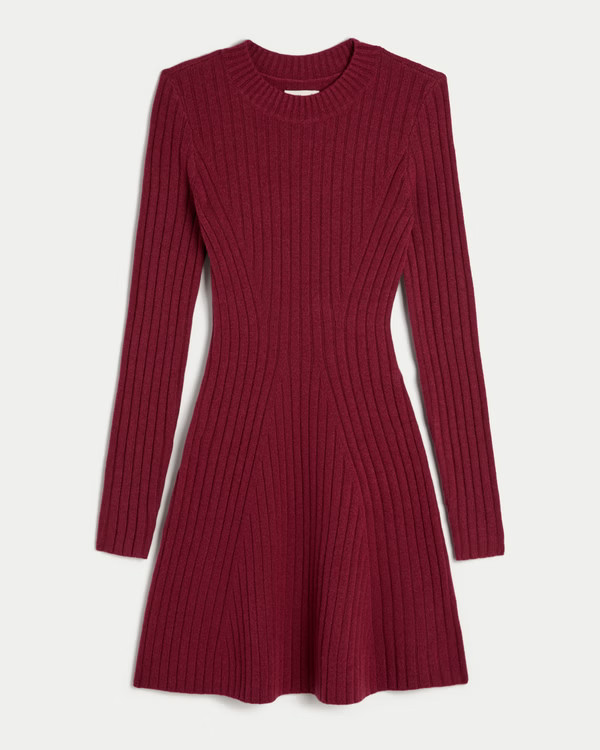 Women's Ribbed Skater Mini Sweater Dress | Women's Dresses & Rompers | HollisterCo.com | Hollister (UK)