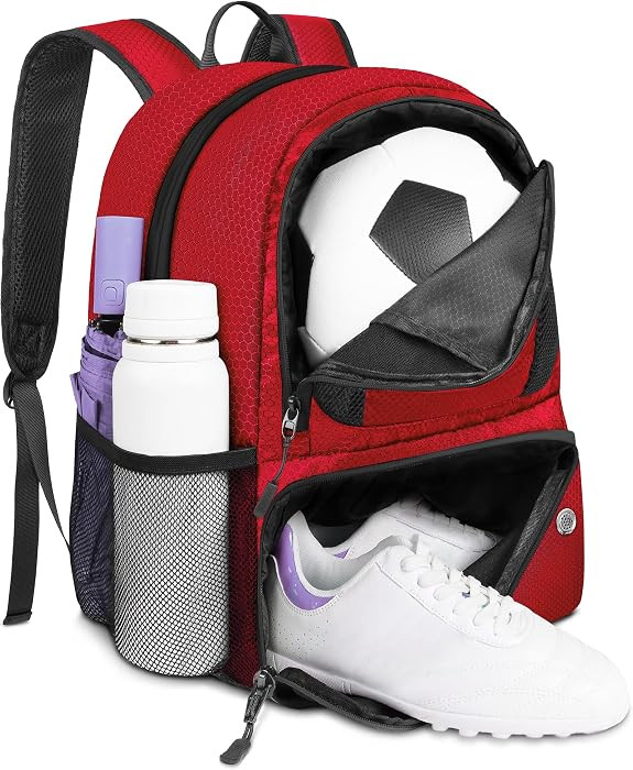YOREPEK Soccer Backpack,Soccer Bag with Ball Holder, Water resistant Sport Equipment Bags Fit Bas... | Amazon (US)