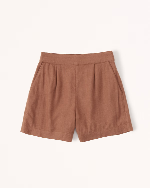 Women's Linen-Blend Pull-On Shorts | Women's Matching Sets | Abercrombie.com | Abercrombie & Fitch (US)