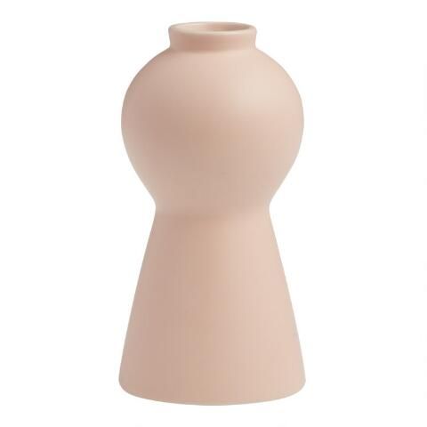 Light Pink Ceramic Bulb Vase | World Market