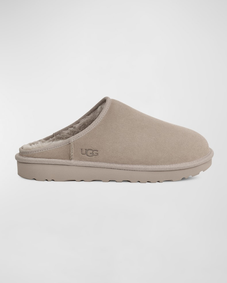 UGG Men's Classic Slip-On Shearling-Lined Suede Slippers | Neiman Marcus