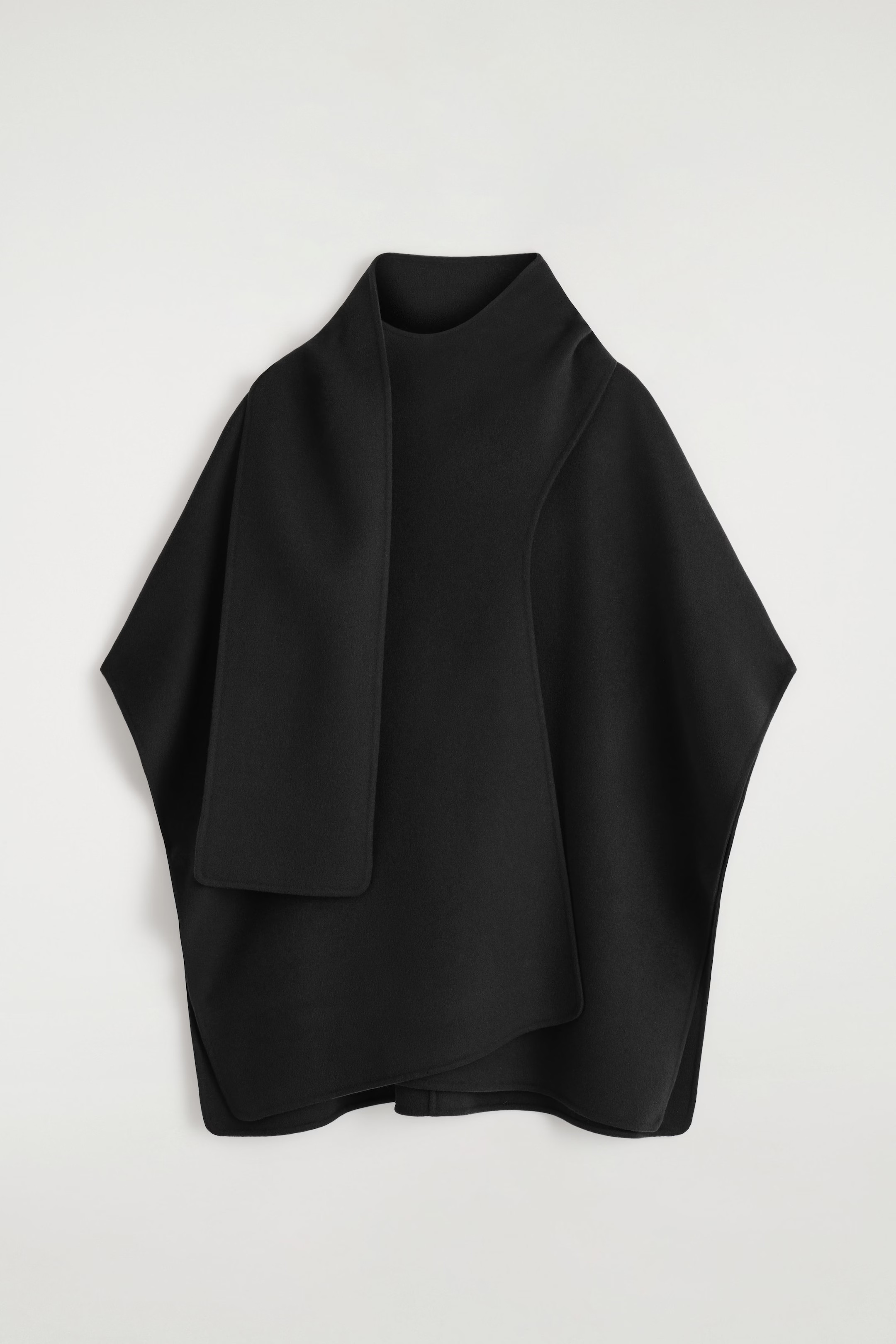 DOUBLE-FACED WOOL SCARF CAPE - BLACK | COS GB | COS UK