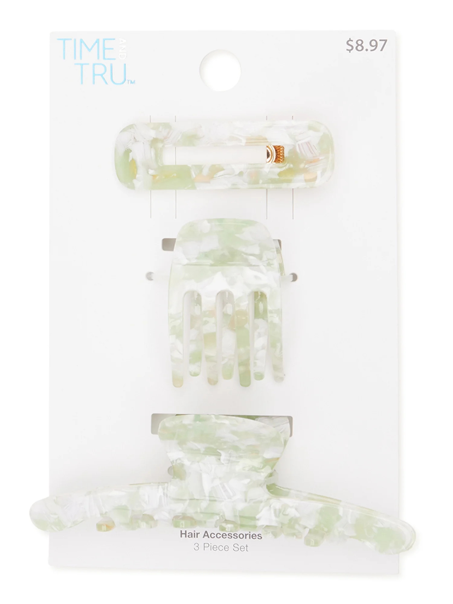 Time and Tru Women's Hair Claw Clips, 3-Pack | Walmart (US)