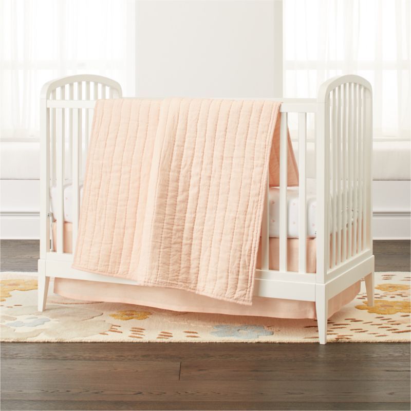 Linen Baby Quilt Light Pink + Reviews | Crate & Kids | Crate & Barrel