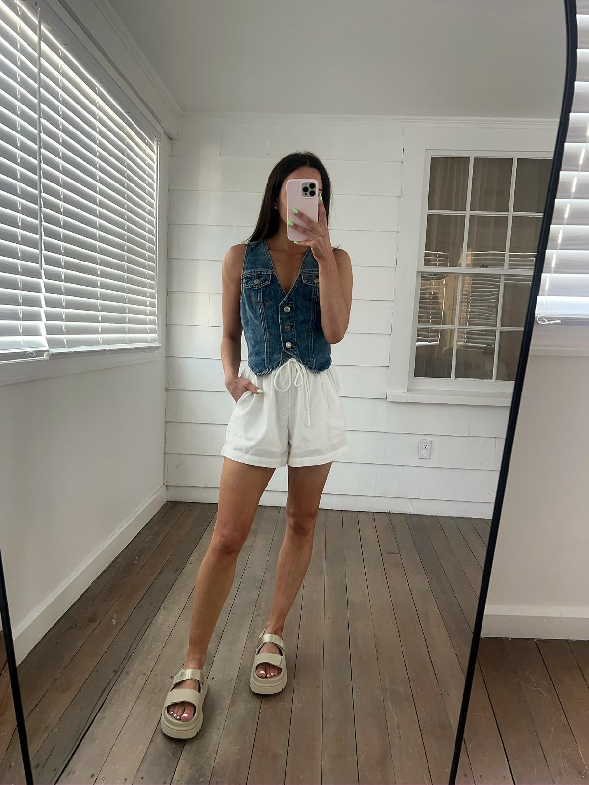 July 4th outfit / summer outfit- shorts + top in XS, sandals true to size 

 #LTKSeasonal #LTKPetite
