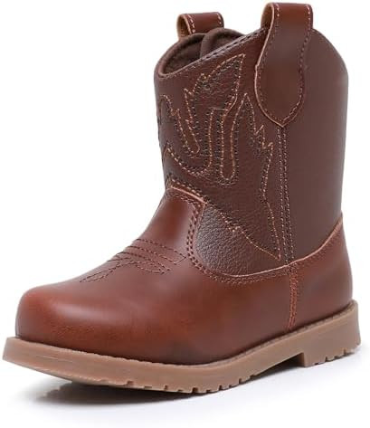 Blikcon Toddler Cowboy Boots for Boys Girls Baby Infant Cowgirl Boots Round Toe All Seasons 6-36 ... | Amazon (US)