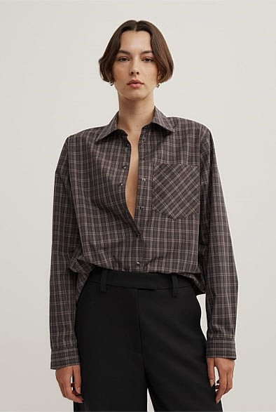Check Shoulder Pad Shirt | Witchery (AU)