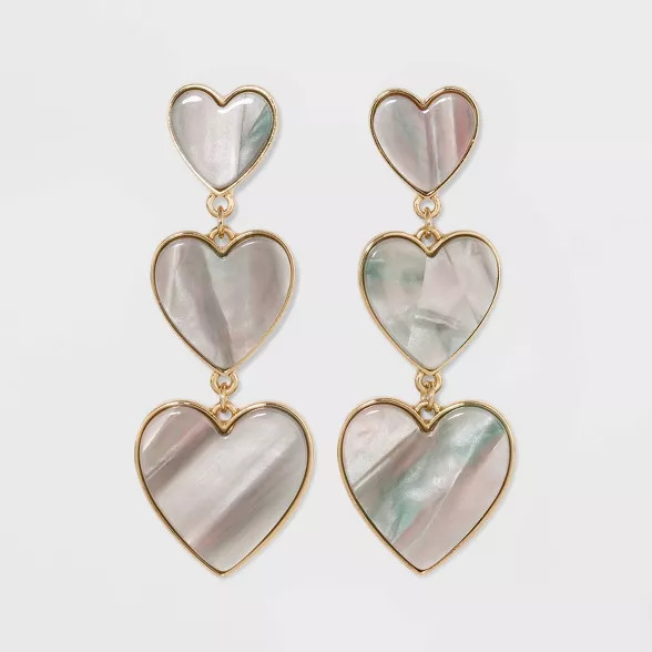 SUGARFIX by BaubleBar Triple Tier Heart Drop Earrings | Target