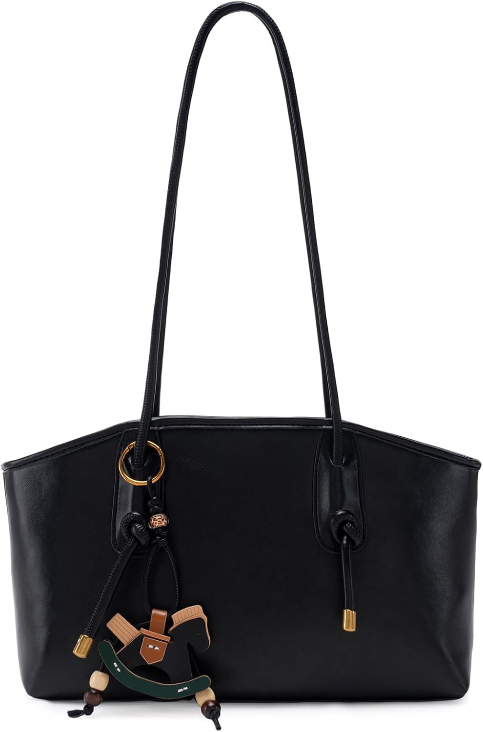 Vintage Shoulder Bag for Women,Faux Leather Hobo Handbag with Cute Pendant, Fall Purse | Amazon (US)