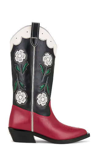 Coach Aria Tall Cowboy Boot in Black & Red from Revolve.com | Revolve Clothing (Global)