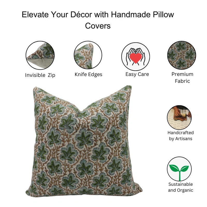Fabdivine Floral Linen Indoor/Outdoor Pillow Cover & Reviews | Wayfair | Wayfair North America