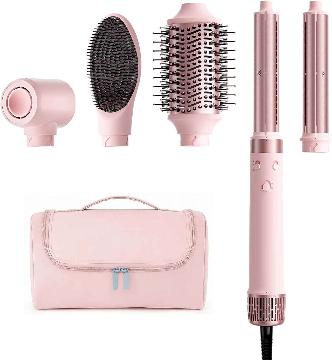 MESCOMB 5-in-1 Dual Voltage Hair Dryer Brush for Travel with Storage Bag | Amazon (US)
