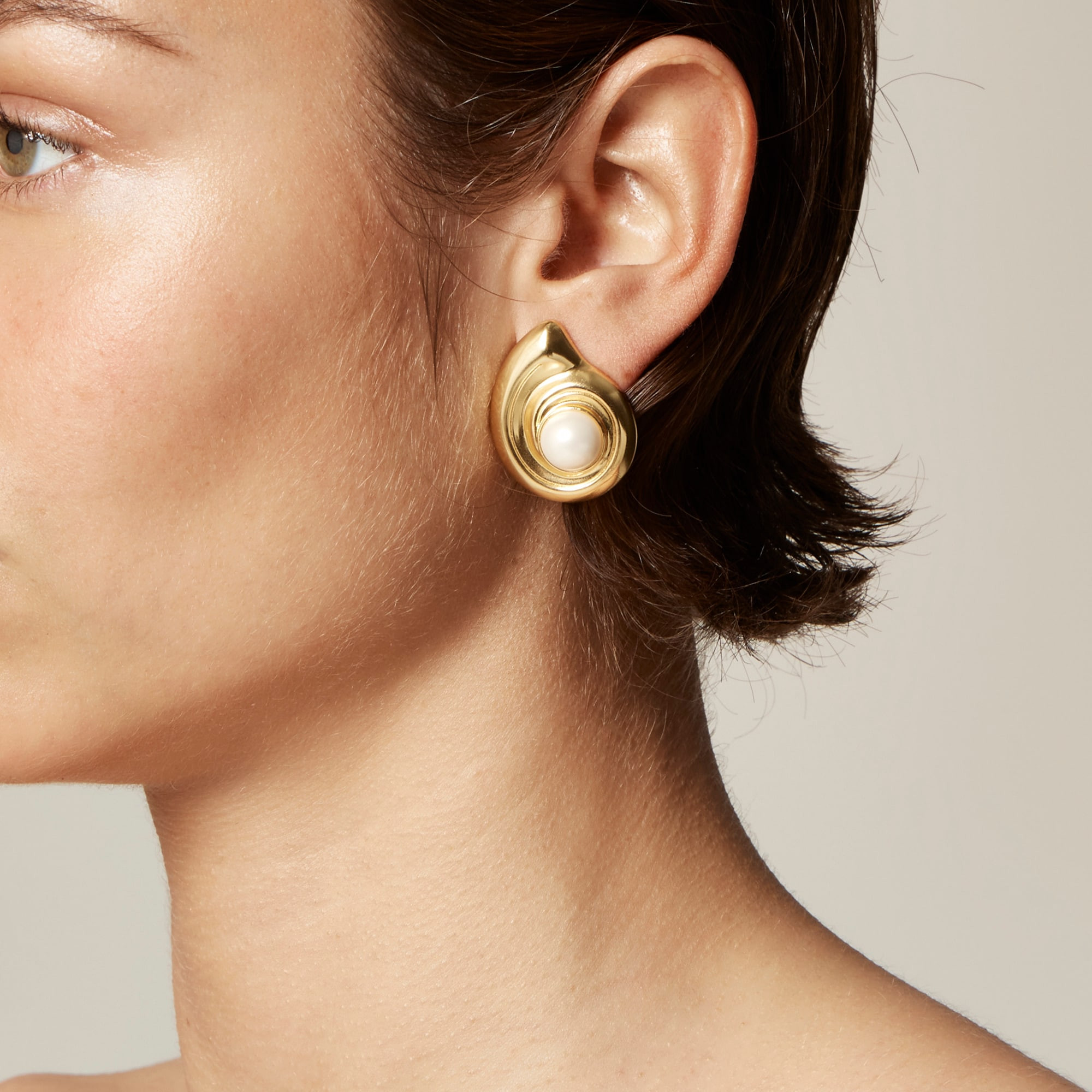 Shell earrings with inset pearls | J. Crew US
