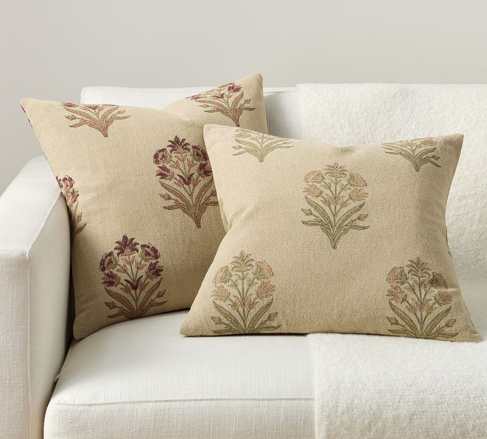 Elinor Floral Mughal Reversible Throw Pillow | Pottery Barn (US)