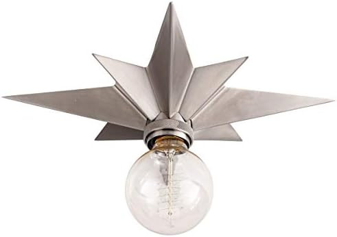 VILUXY Flush Mount Ceiling Light, Satin Nickel Star Light Fixtures Ceiling for Hallway, Entryway, St | Amazon (US)