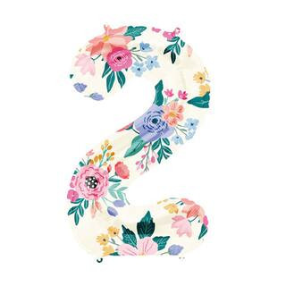 34" Floral Number Foil Balloon By Mayflower | Numeral 2 | Michaels® | Michaels Stores
