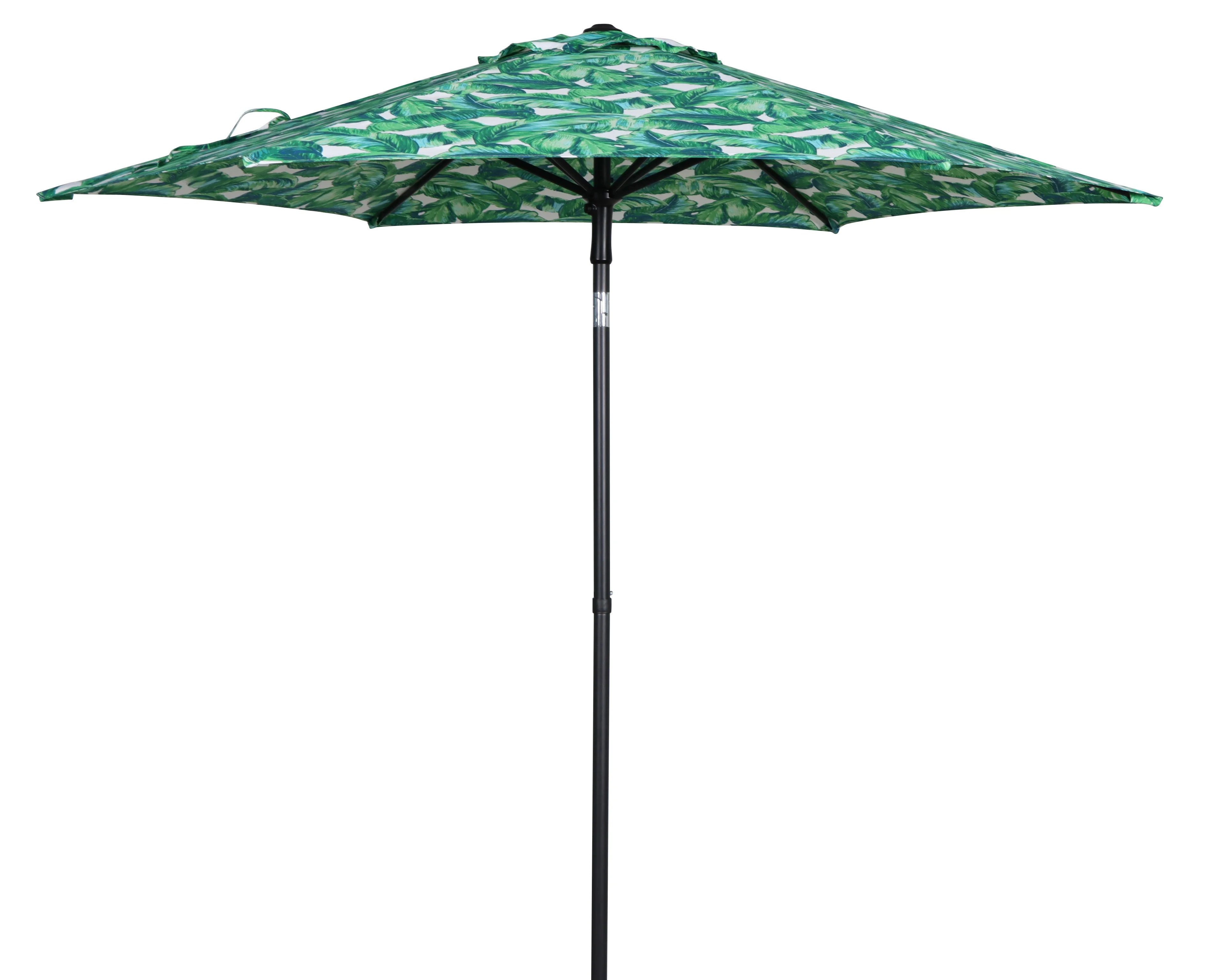 Mainstays Outdoor 7.5 Foot Palm Print Round Push-up and Tilt Market Patio Umbrella | Walmart (US)