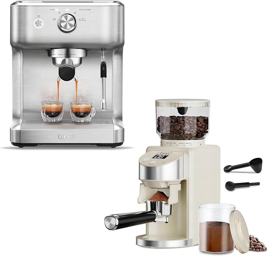 Gevi Conical Burr Coffee Grinder & EzBru 1000 Espresso Machine | Amazon (US)