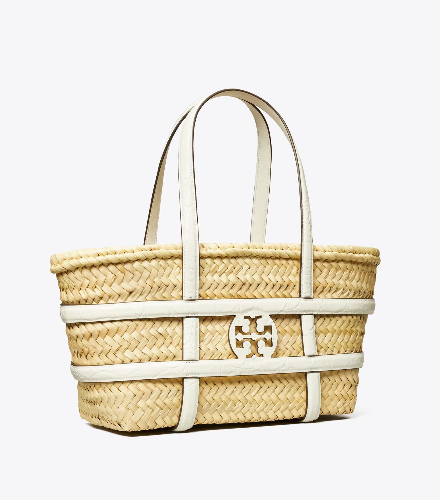 Small Ella Croc-Embossed Straw Basket: Women's Designer Tote Bags | Tory Burch | Tory Burch (US)