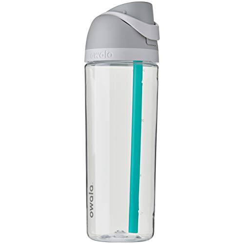 Owala FreeSip Clear Tritan Plastic Water Bottle with Straw, BPA-Free Sports Water Bottle, Great for Travel, 25 Oz, Shy Marshmallow | Amazon (US)