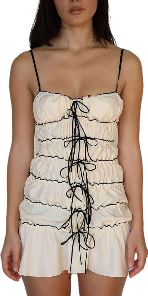 Women's Bodycon Mini Short Slip Dress       
Material: Polyester 

Occasion: Club & Night Out | Amazon (US)