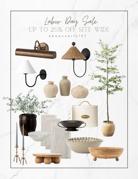 Shop and save up to 25% off site wide home favorites!! 

Wall sconce, faux tree, faux olive stems, vases, picture light, decorative bowl, riser, ball foot bowl, candle holders, paper mache bowl, cloth napkins, bread box, and more 

#LTKFind #LTKsalealert #LTKhome