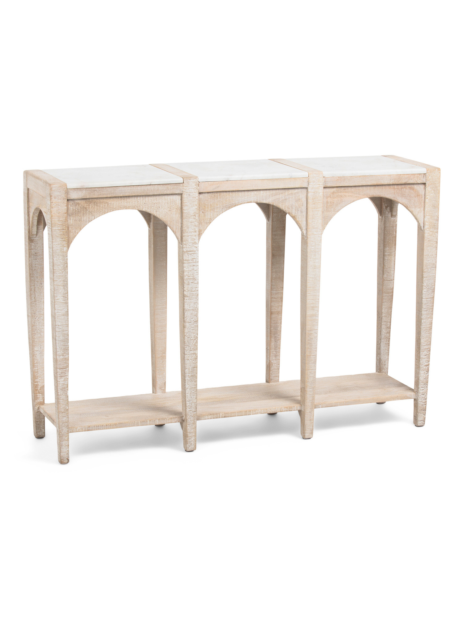 45x12x30 Marble Top Arched Slatted Console Table | TJ Maxx