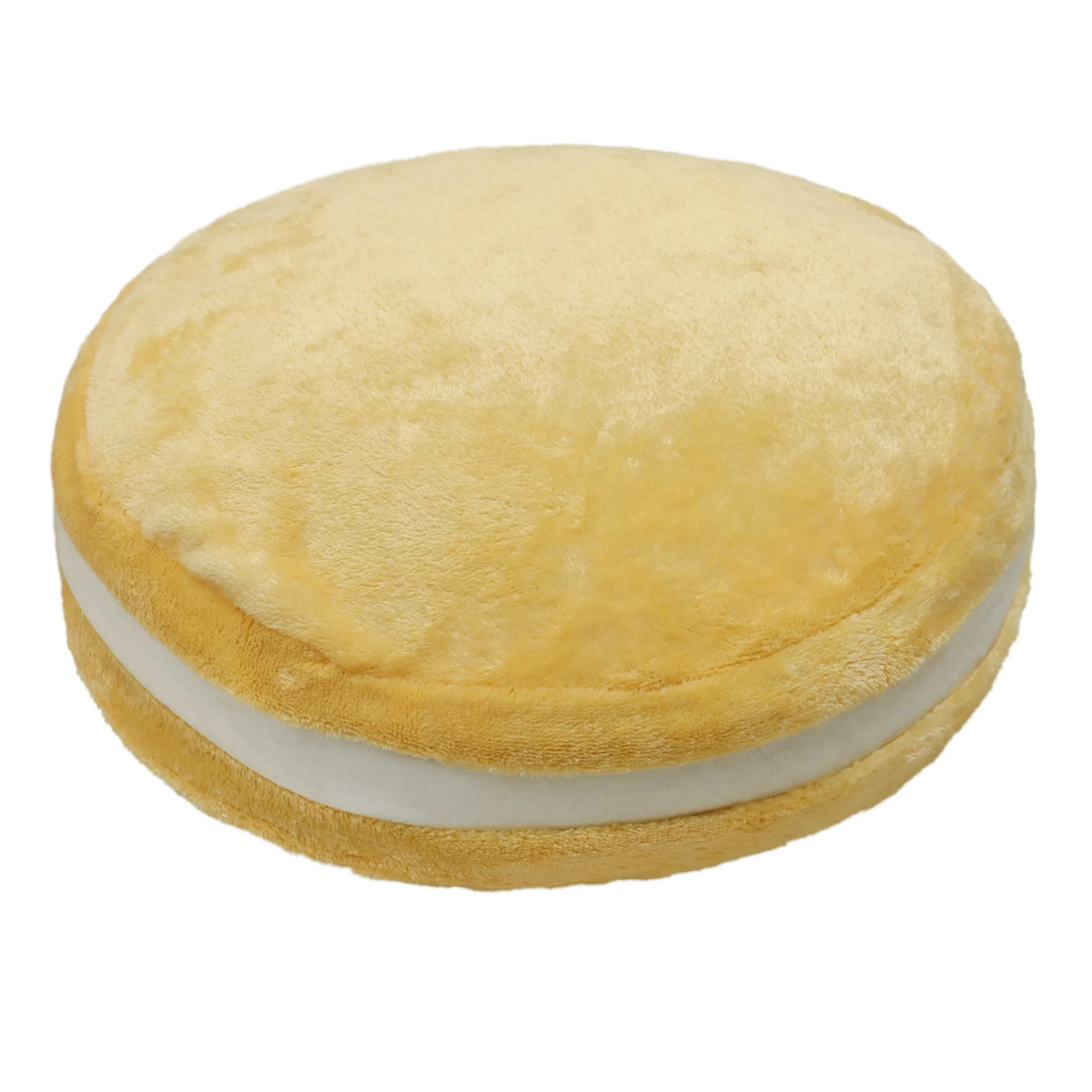 Mainstays Plush Macaron Shaped Throw Pillow, 12" Round, Yellow - Walmart.com | Walmart (US)