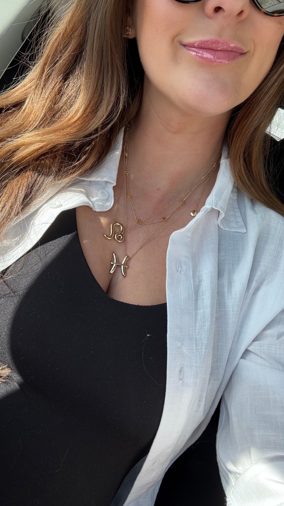 Necklace stack + best white button down! 

#LTKmomlife #LTKBump #LTKFindsUnder100