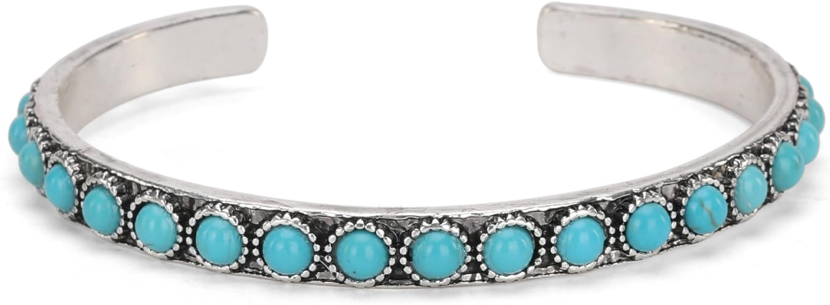 Montana West Rustic Couture's Bohemian Turquoise Cuff Bangle Bracelets for Women Cowgirl | Amazon (US)