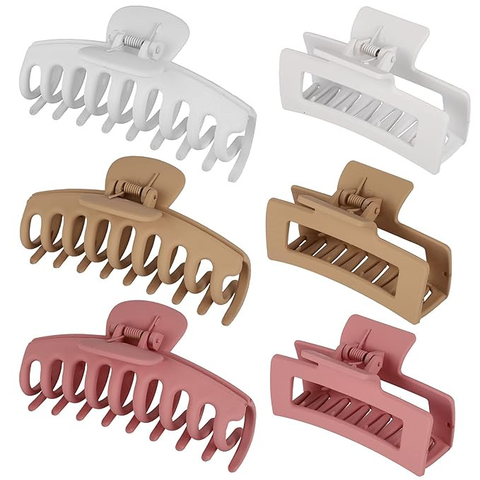 79Style 6pcs Big Hair Claw Clips 4.3Inch Hair Clips For Women Claws Clips For Thick Hair Banana C... | Amazon (US)