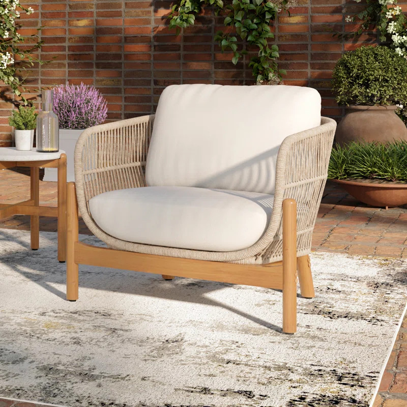 Elyam Wood Patio Club Chair | Wayfair North America
