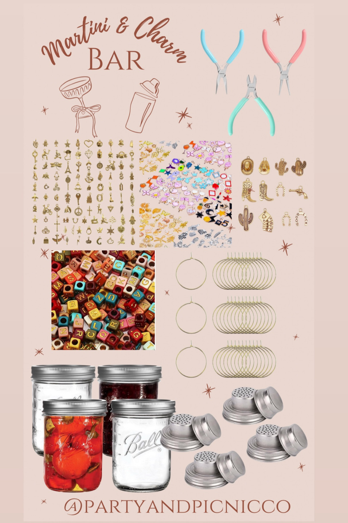 Martini and charm bar, pair with thrifted glassware for a fun craft this Thanksgiving or Friendsgiving

#LTKHoliday