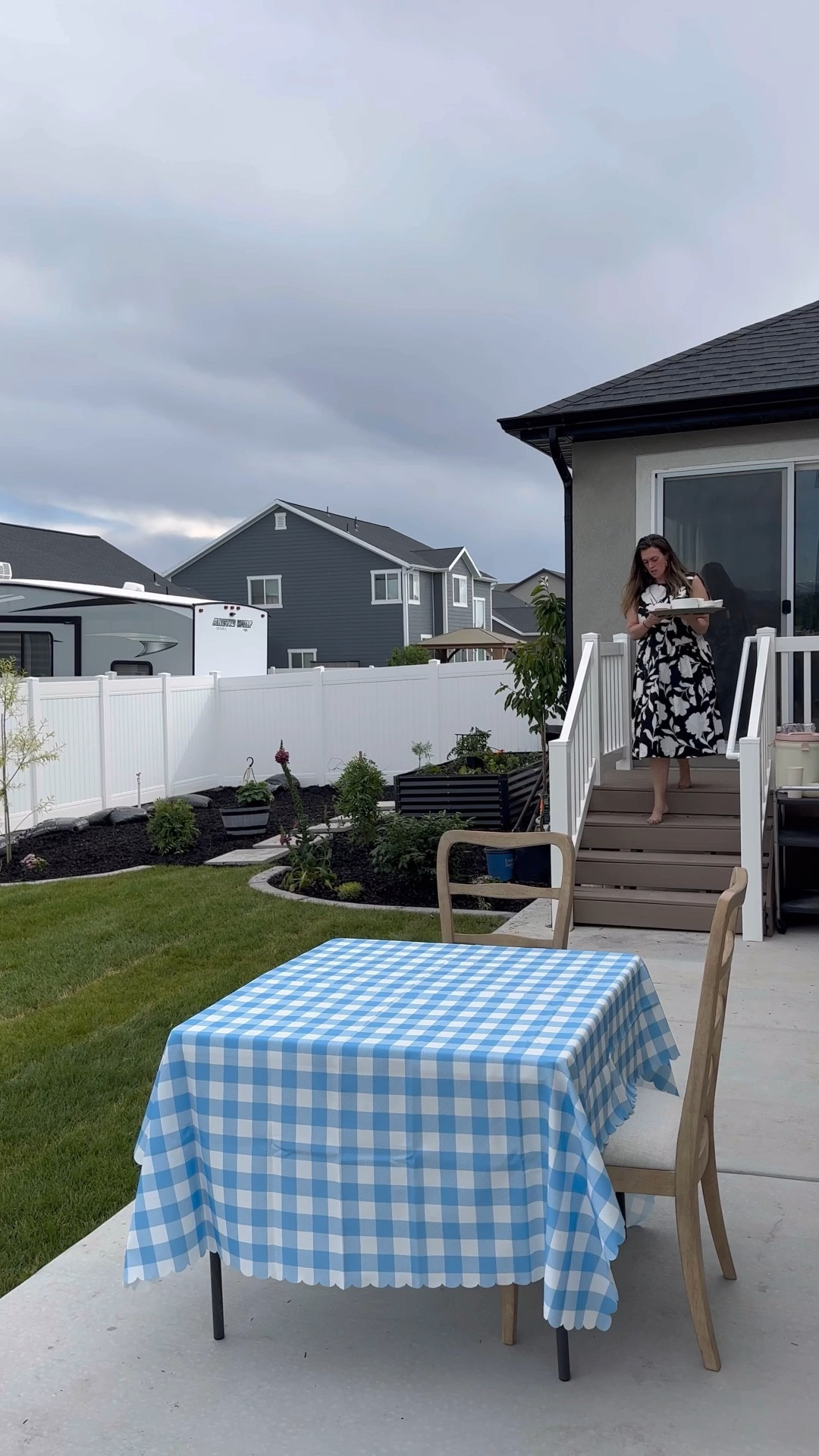 Our backyard doesn’t finish yet, but that doesn’t mean we can’t enjoy it how it is right now we don’t have furniture so a plastic table and inside chairs will do. Having our first family dinner out here just makes all of the hard work even sweeter. can’t wait for this to be a new normal

#LTKSeasonal #LTKSummerEdit #LTKParties