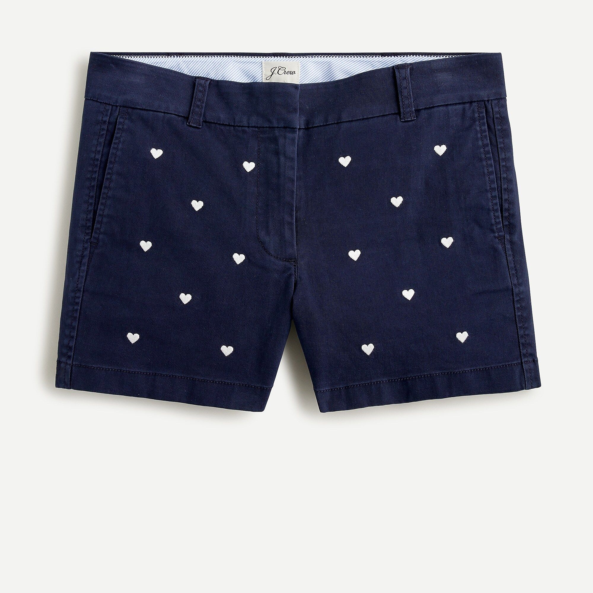 4" stretch chino with heart embroidery | J.Crew US