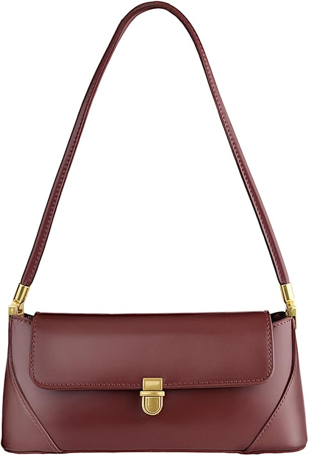 Women Shoulder Bags Vintage Leather Handbag Fashion Classic Small Purse Clutch Hobo Purse Retro B... | Amazon (US)