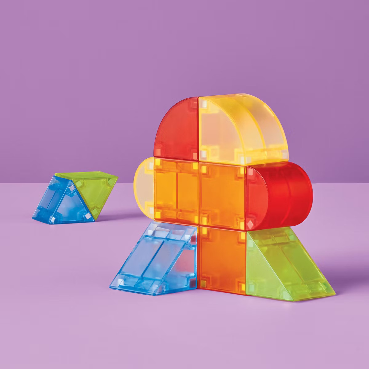 Magnetic Blocks Medium transparent Blue Tin - Gigglescape™ | Target