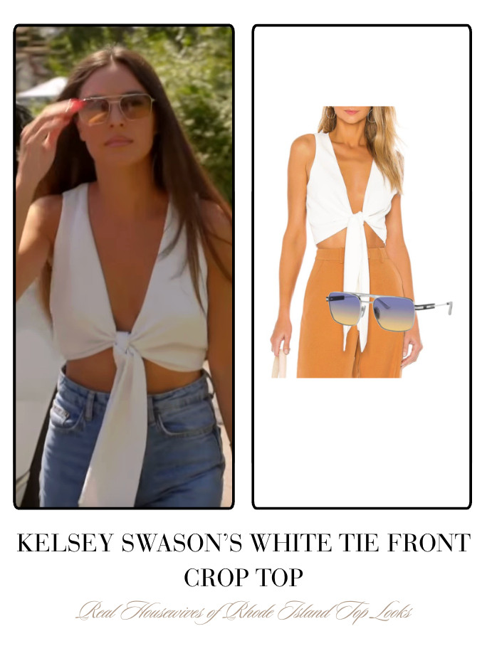 Kelsey Swanson's White Tie Front Crop Top 

 