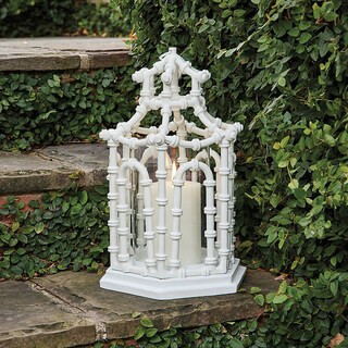 Daya Hurricane Lantern with Cast Aluminum & Bamboo Details | Ballard Designs, Inc.