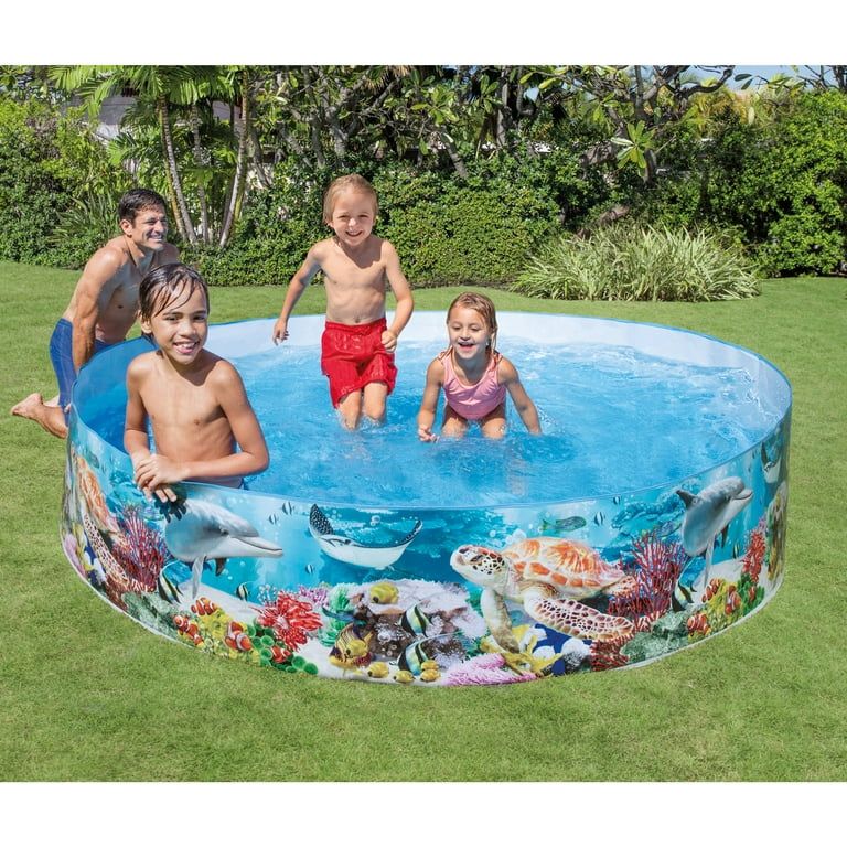 Intex 8` X 18`Deep Sea Blue SnapSet Kiddie Pool - Walmart.com | Walmart (US)