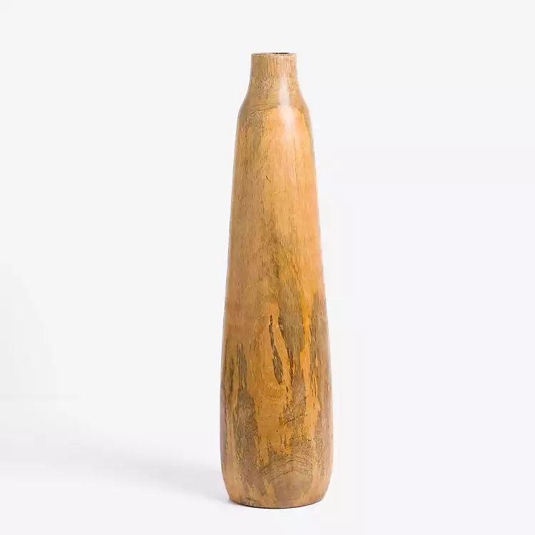 Skinny Mango Wood Vase, 23 in. | Kirkland's Home
