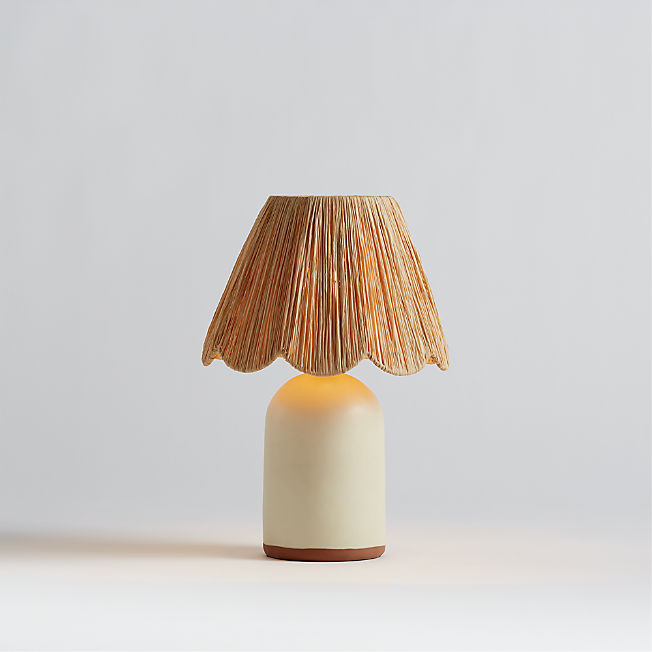 Greta Scalloped Raffia Table Lamp + Reviews | Crate & Kids | Crate & Barrel